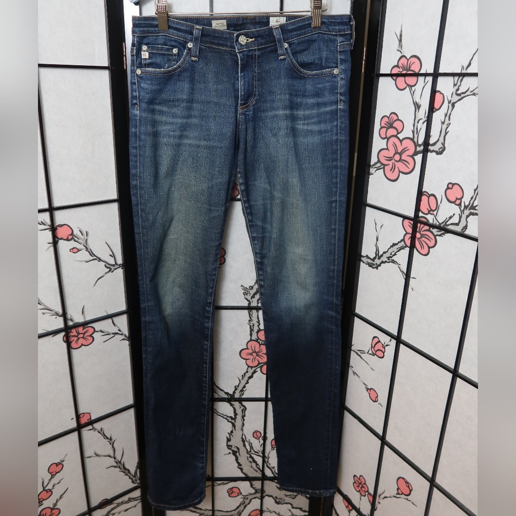Ag Adriano Goldschmied Aubrey Skinny Straight Jeans - Dark Blue Size 28r